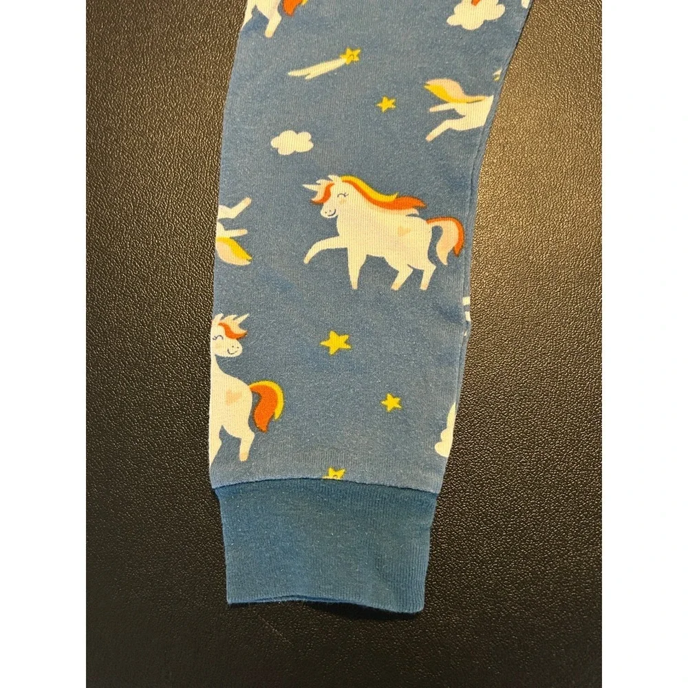 Old Navy Toddler Girls Unicorn Rainbow Pajama Set Blue 2-Piece 3T Cotton 1465